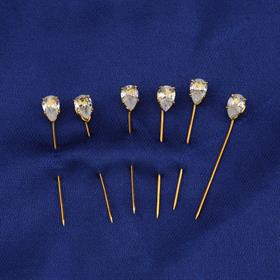 Zirkon Damla Taşlı Gold Eşarp İğnesi 6 adet