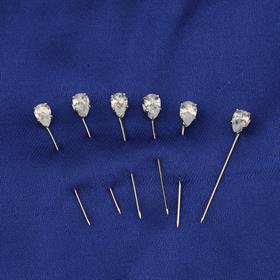 Zirkon Damla Taşlı Gümüş Eşarp İğnesi 6 adet
