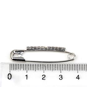 Kristal Taşlı Gümüş Çengelli İğne 3,8 cm 12 Adet