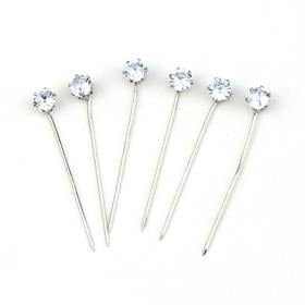 Zirkon Taşlı Gümüş Eşarp İğnesi 6 adet