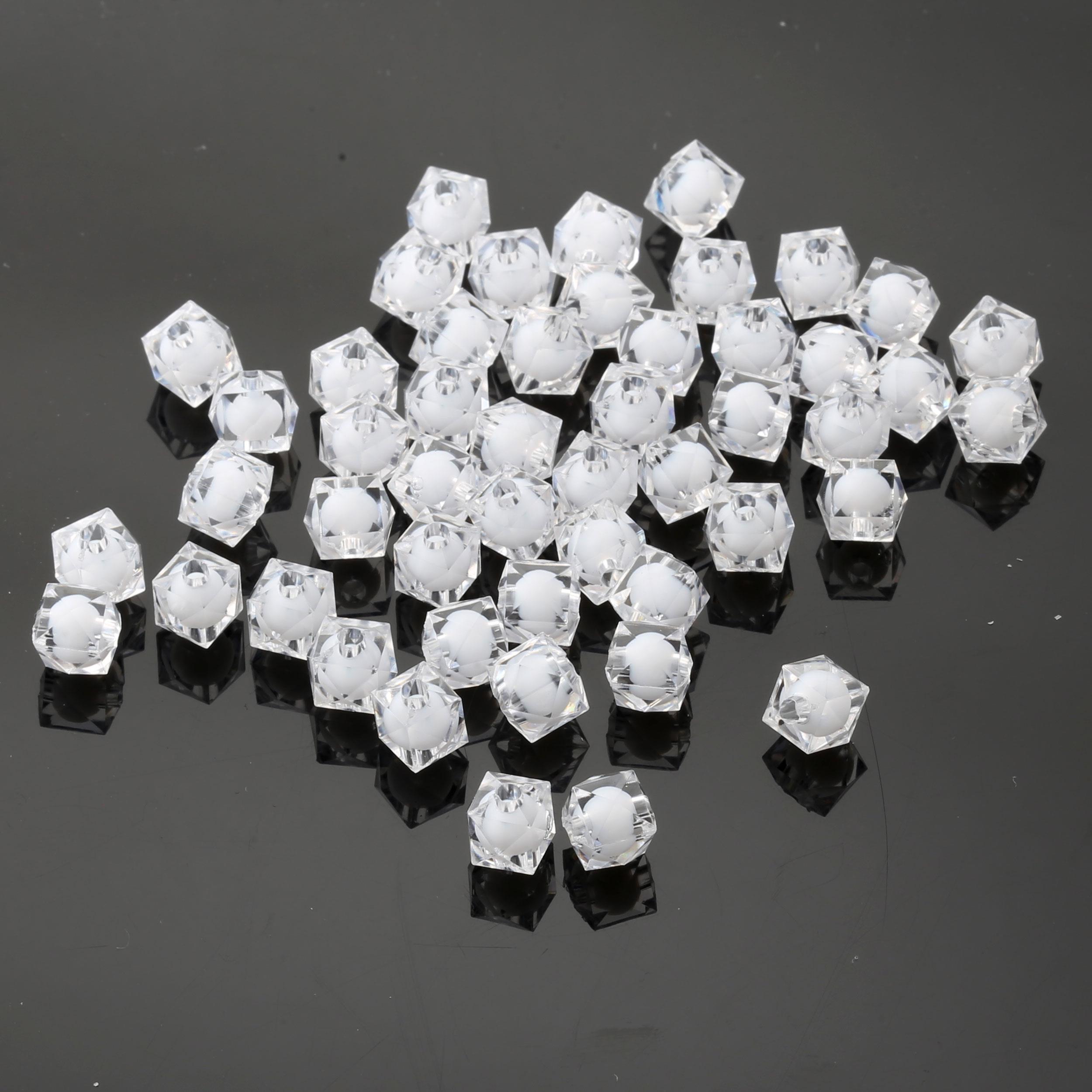 10 mm Beyaz Prizma Boncuk Çanta Boncuğu