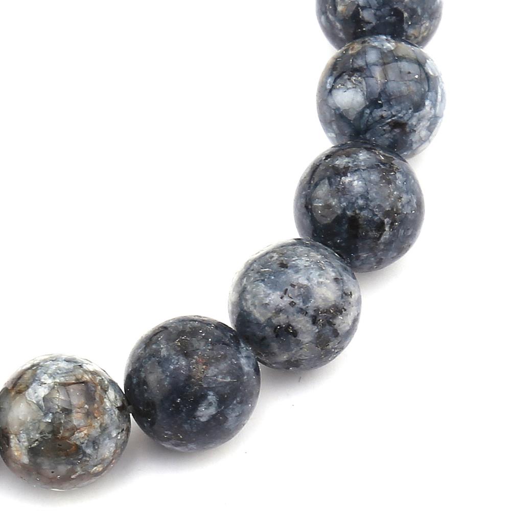 10 mm Desenli Gri Kuvars Taşı Boncuk