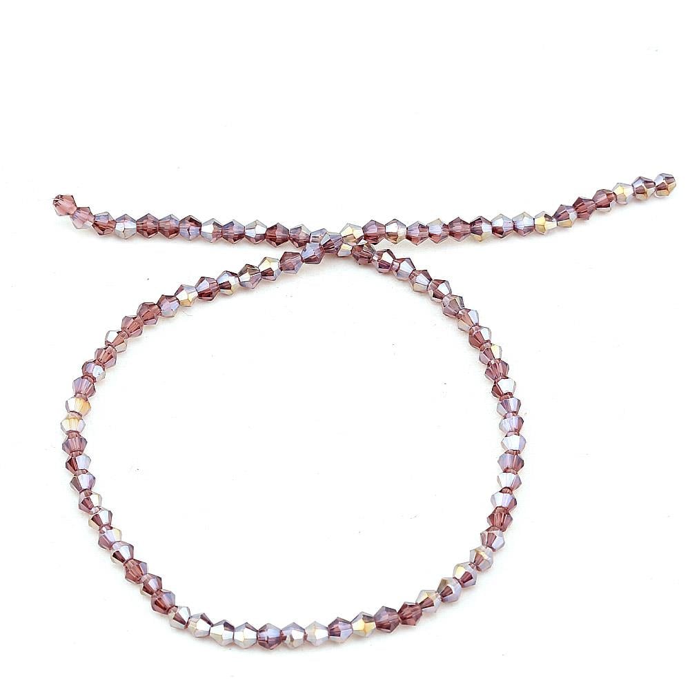 4 mm Mürdüm Piramit Cam Boncuk