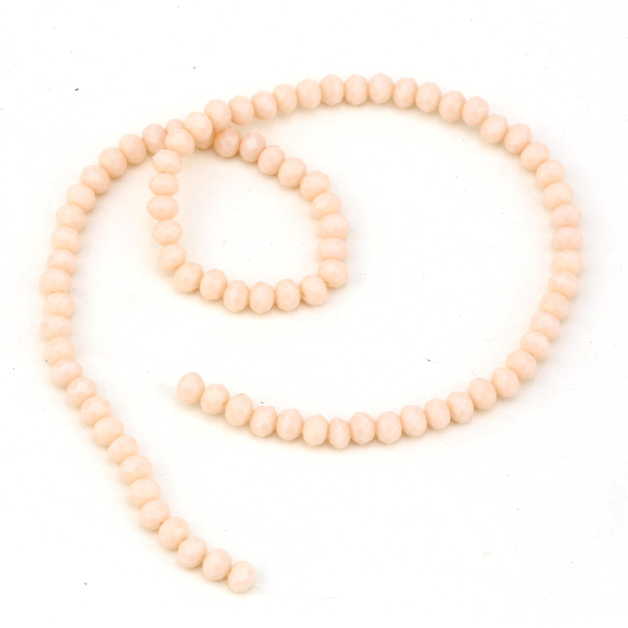 6 mm Krem Mat Kristal Cam Boncuk