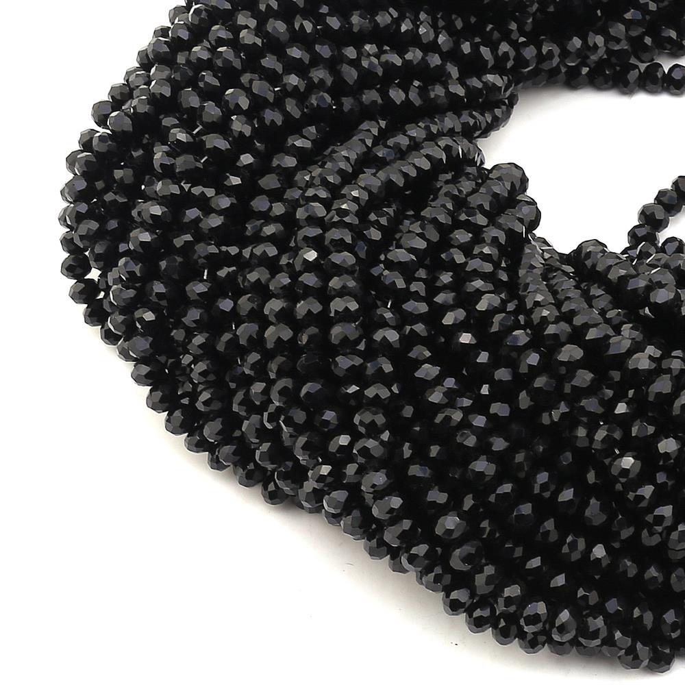 6 mm Siyah Kristal Cam Boncuk