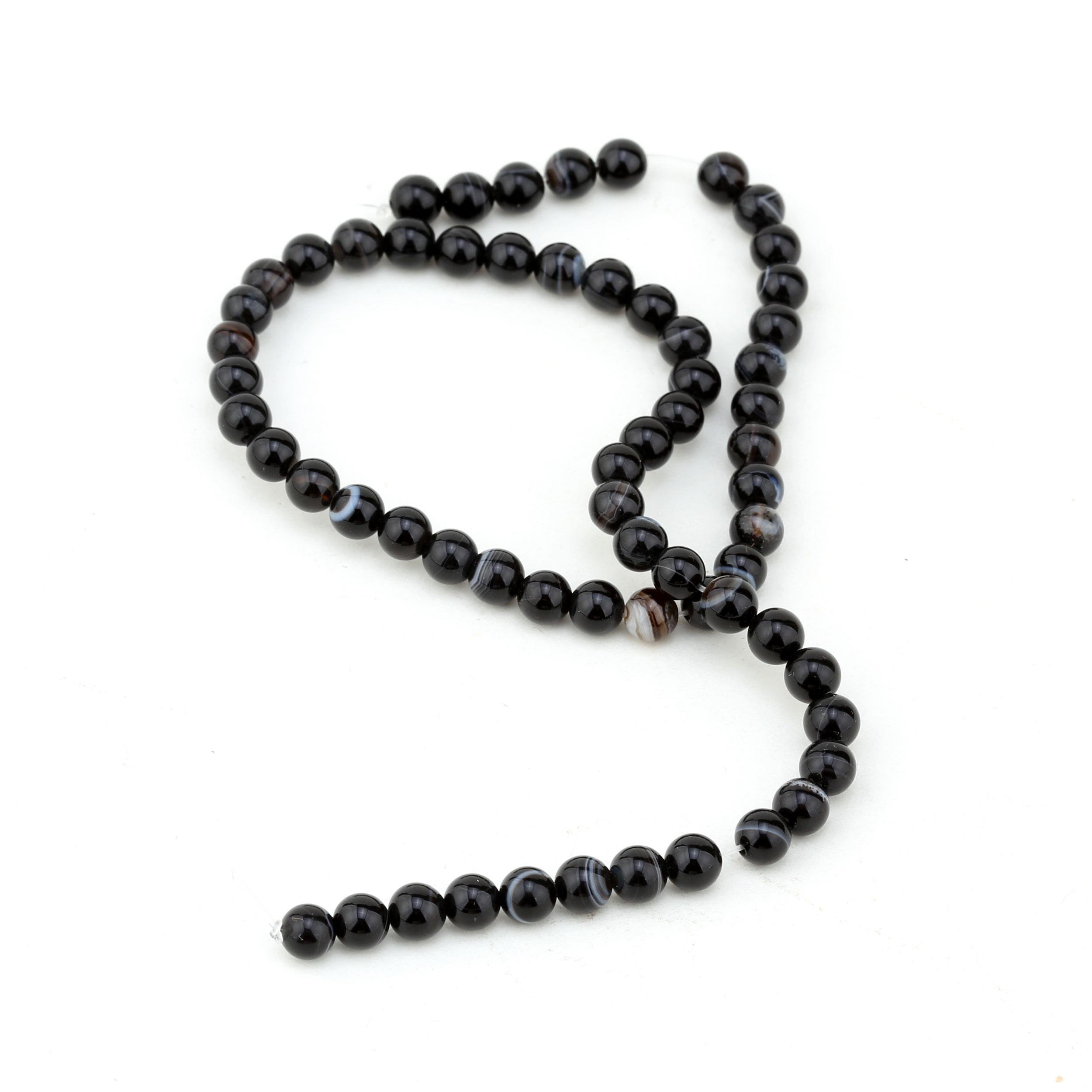 6 mm Siyah Kuvars Taşı Boncuk