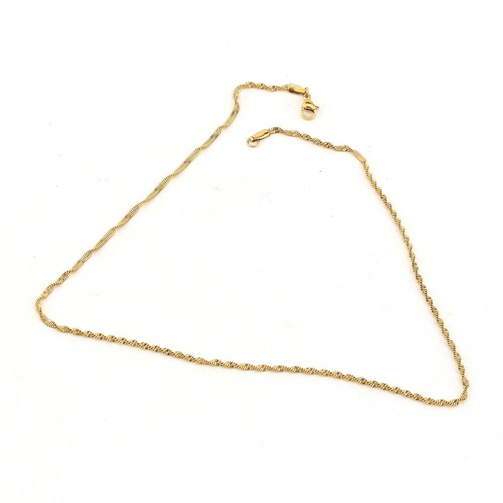 Altın Renk, Kararmaz Çelik, Burma Kolye Zinciri 45 cm