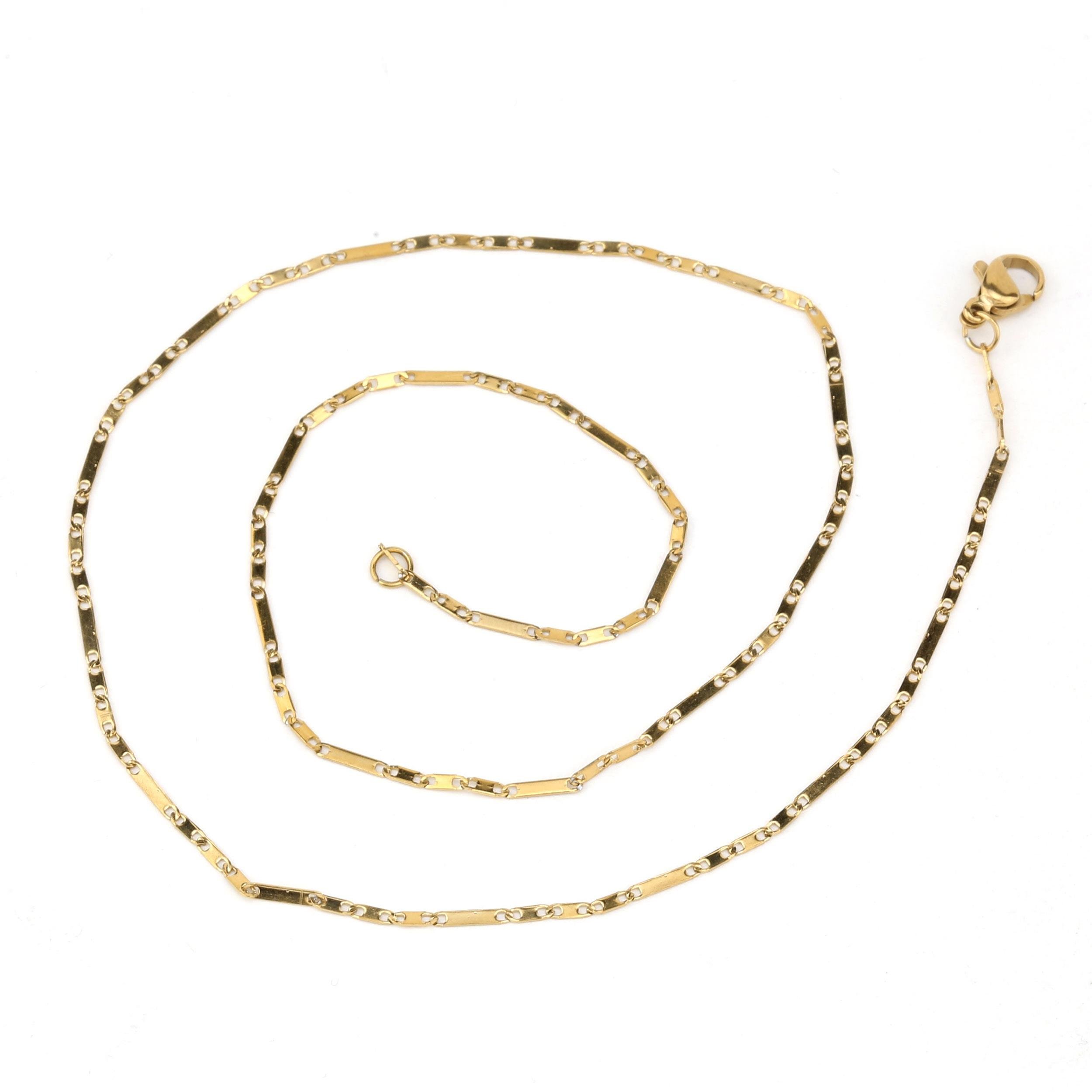 Altın Renk, Kararmaz Çelik, Kolye Zinciri 45 cm