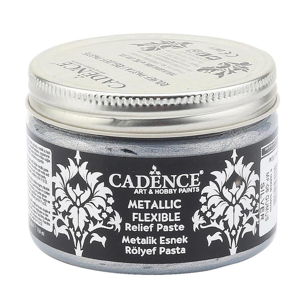 Cadence Metalik Flexible Esnek Rölyef Pasta MF 06 Gümüş