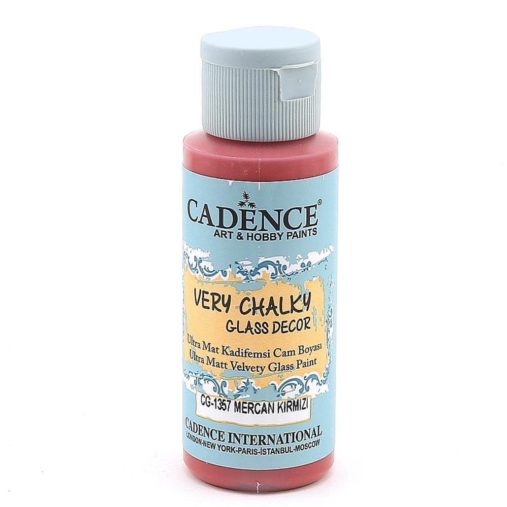 Cadence Very Chalky Glass Decor Cam Boyası - CG 1357 Mercan Kırmızı