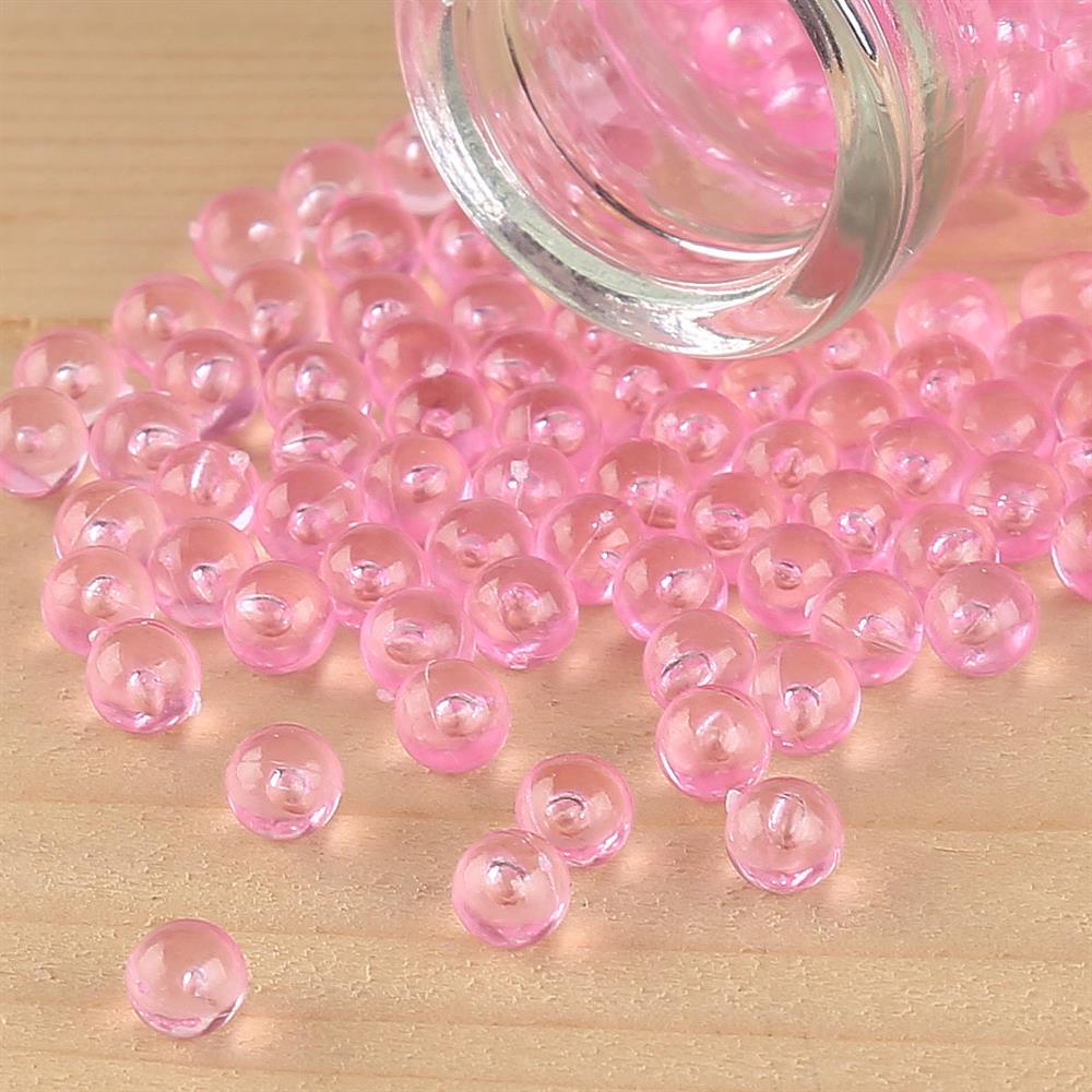 Deliksiz Plastik Boncuk 6 mm Pembe