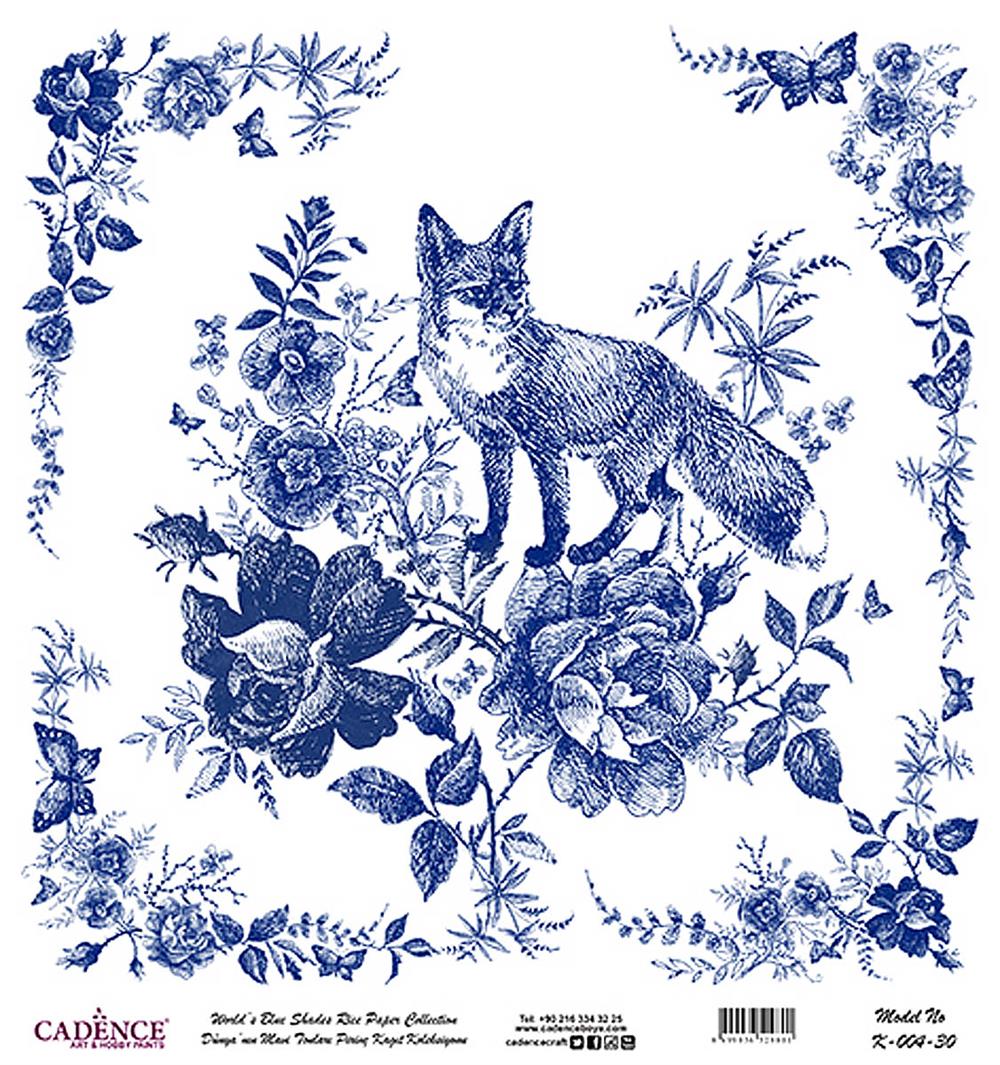Dünya'nın Mavi Tonları Pirinç Kağıt 30x32 cm - K004