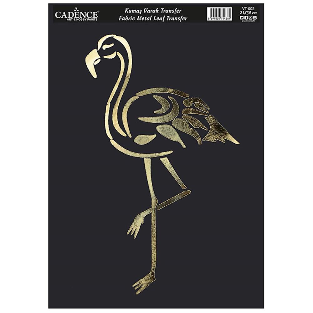 Flamingo Figürlü Kumaş Altın Varak Transfer 