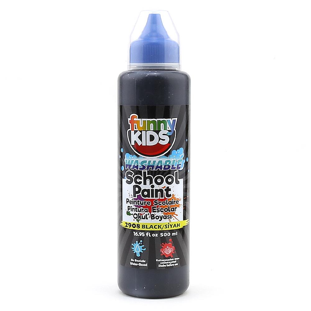 Funny Kids Yıkanabilir Akrilik Okul Boyası 500 ml Siyah