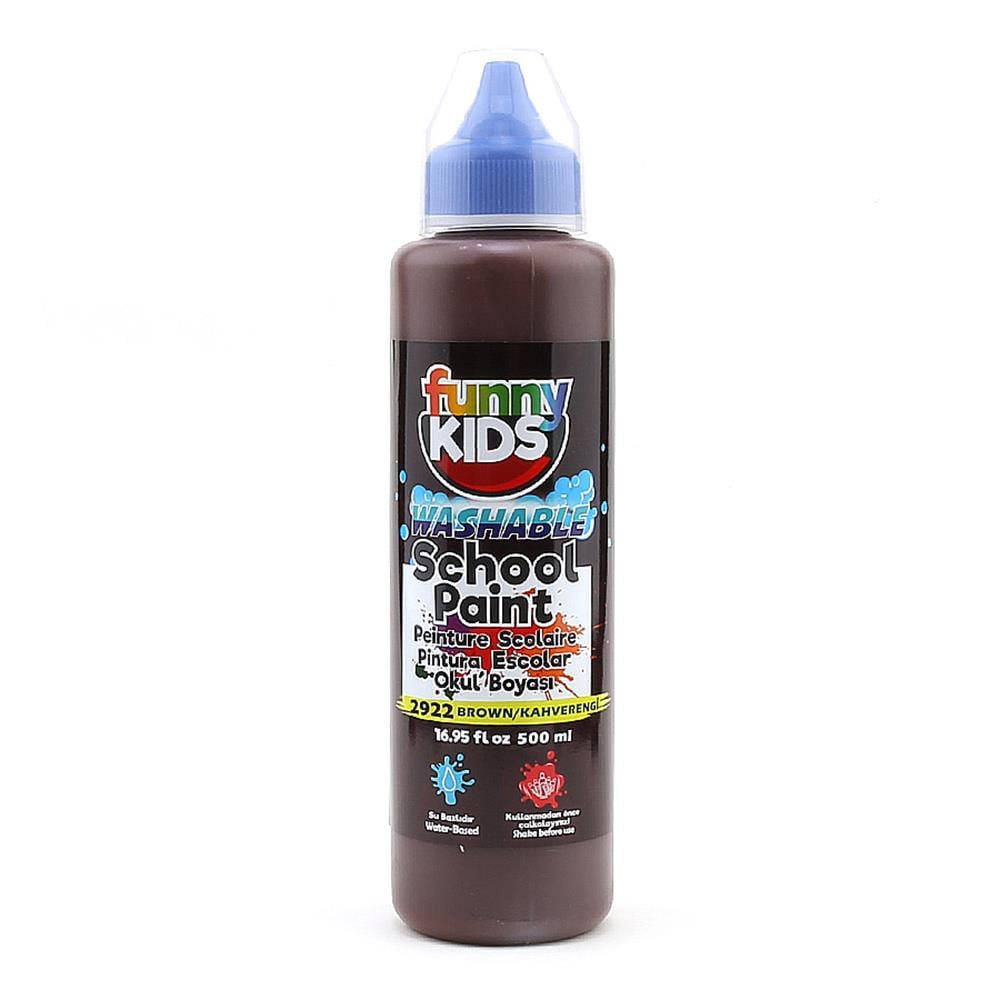 Funny Kids Yıkanabilir Akrilik Okul Boyası 500 ml Kahverengi