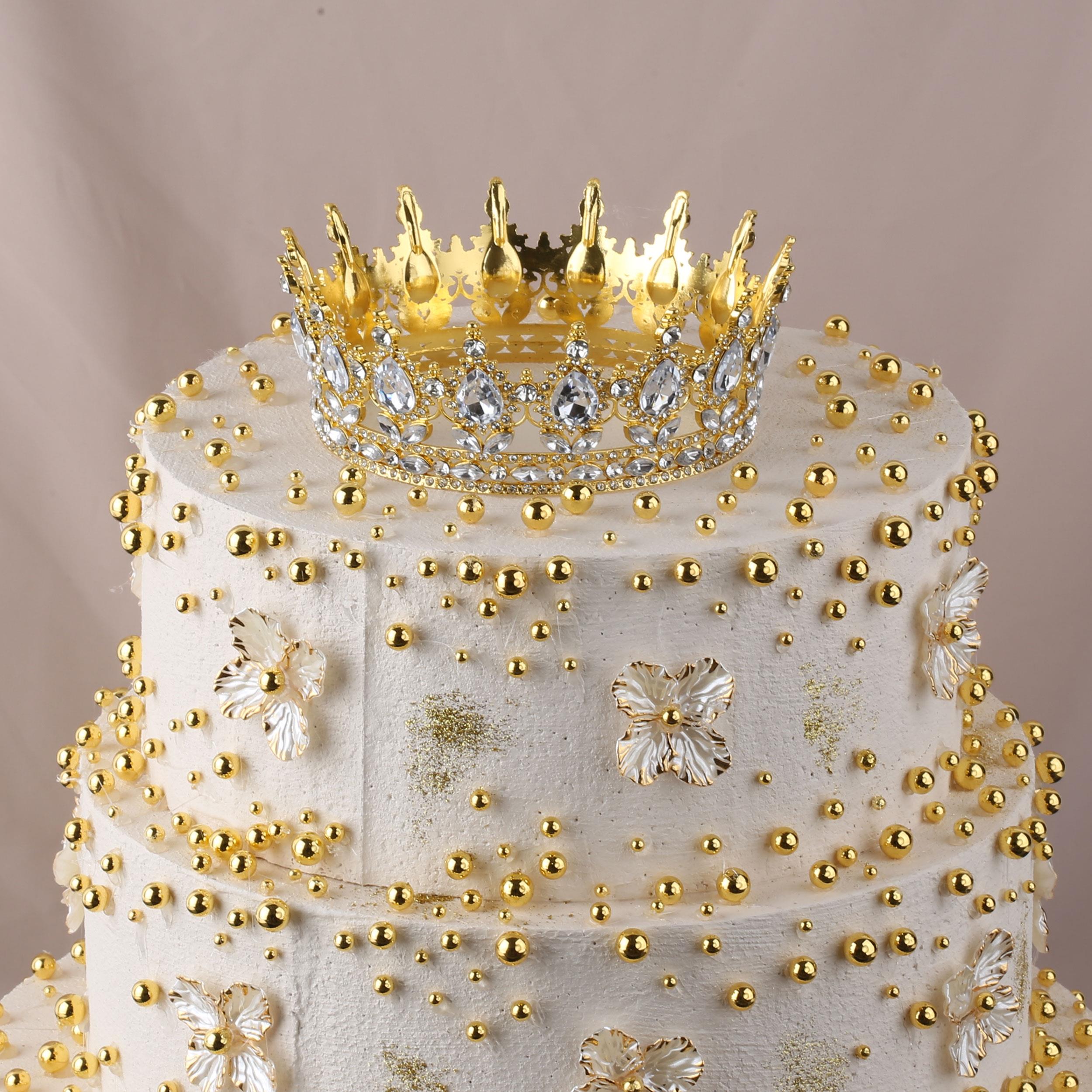 Gold Altın Pasta Tacı