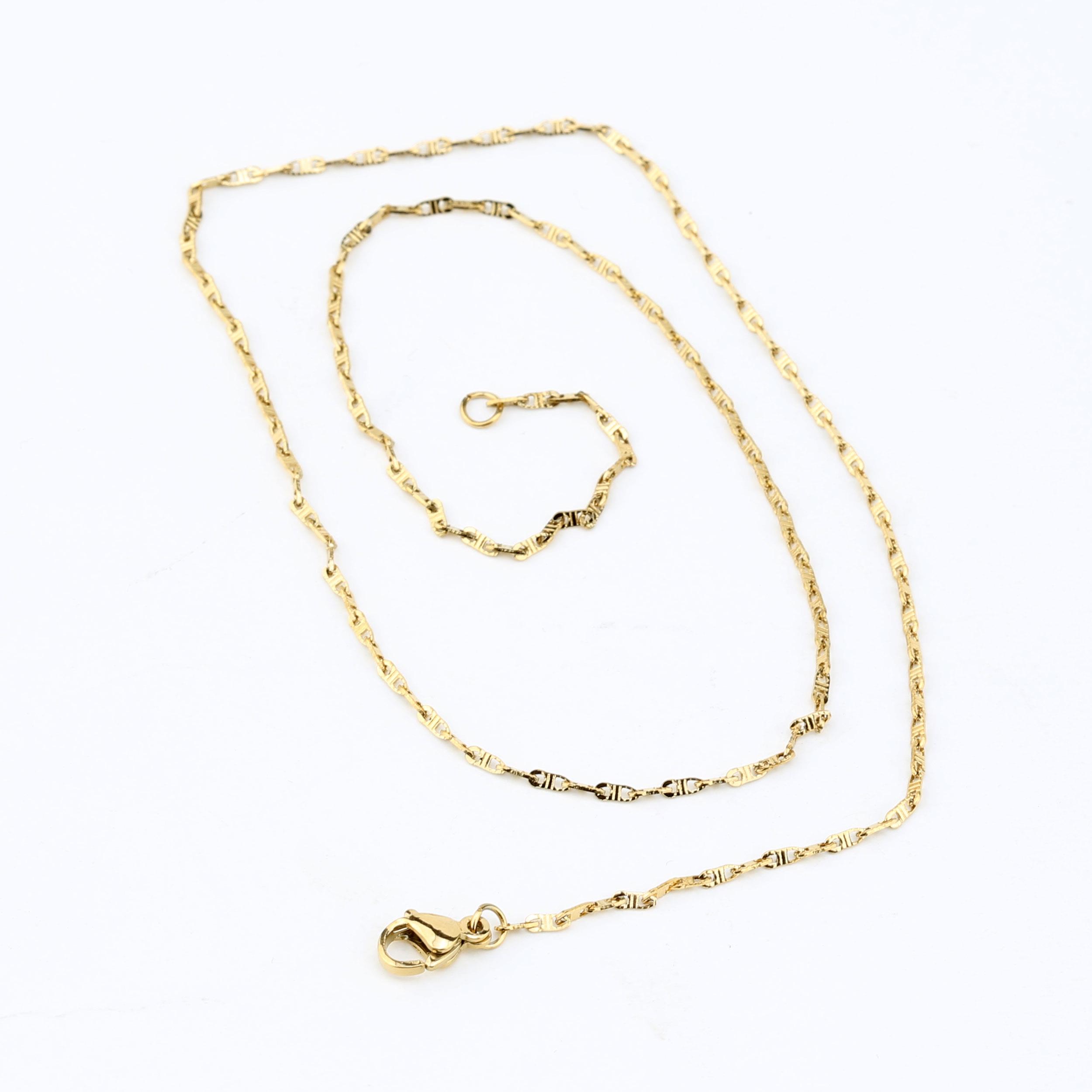 Kararmaz Çelik Altın Kolye Zinciri 45 cm