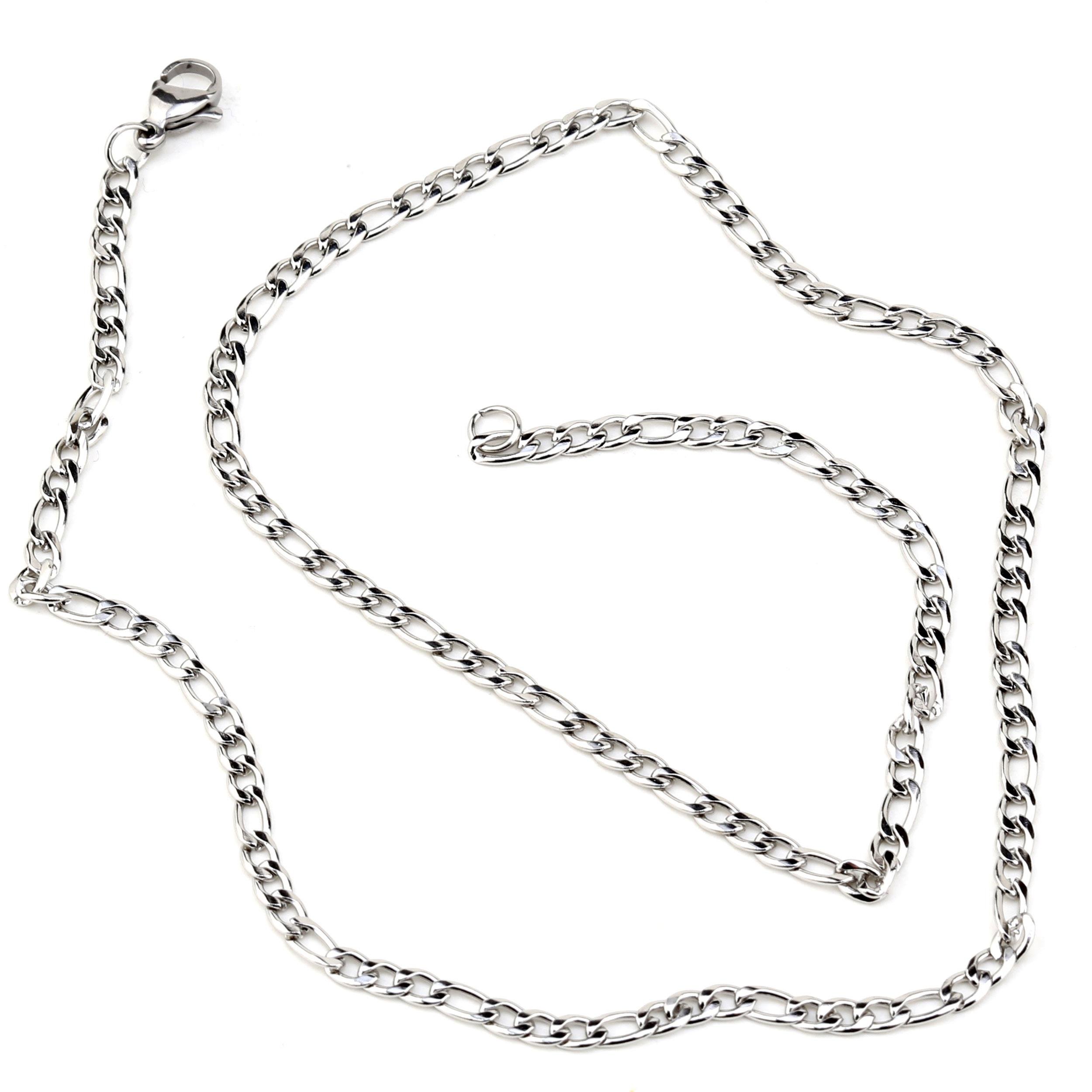 Kararmaz Çelik Gümüş Kalın Kolye Zinciri 45 cm