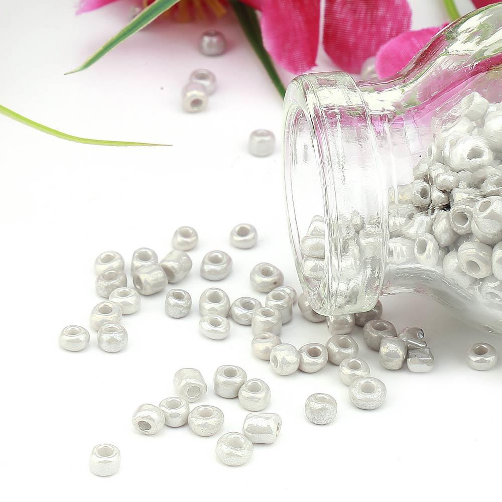 Kesme Kum Cam Boncuk Gümüş