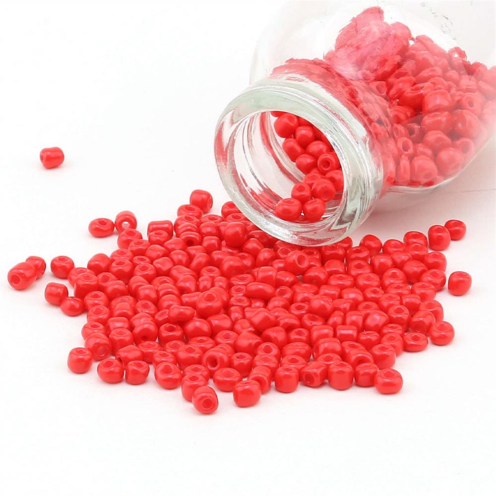 Kesme Kum Cam Boncuk Kırmızı