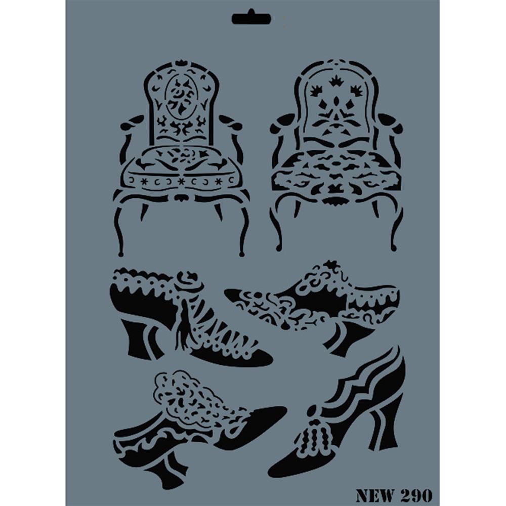 Koltuk ve Ayakkabı Set Stencil Şablon 25X35 cm - Rich New 290