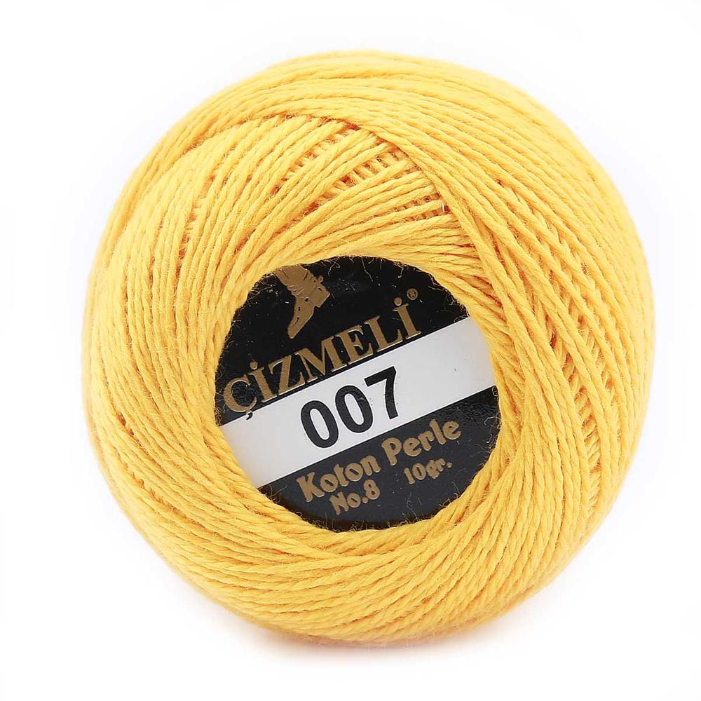 Koton Perle No:8 Etamin Kanaviçe Nakış ipliği 007 Açık Sarı