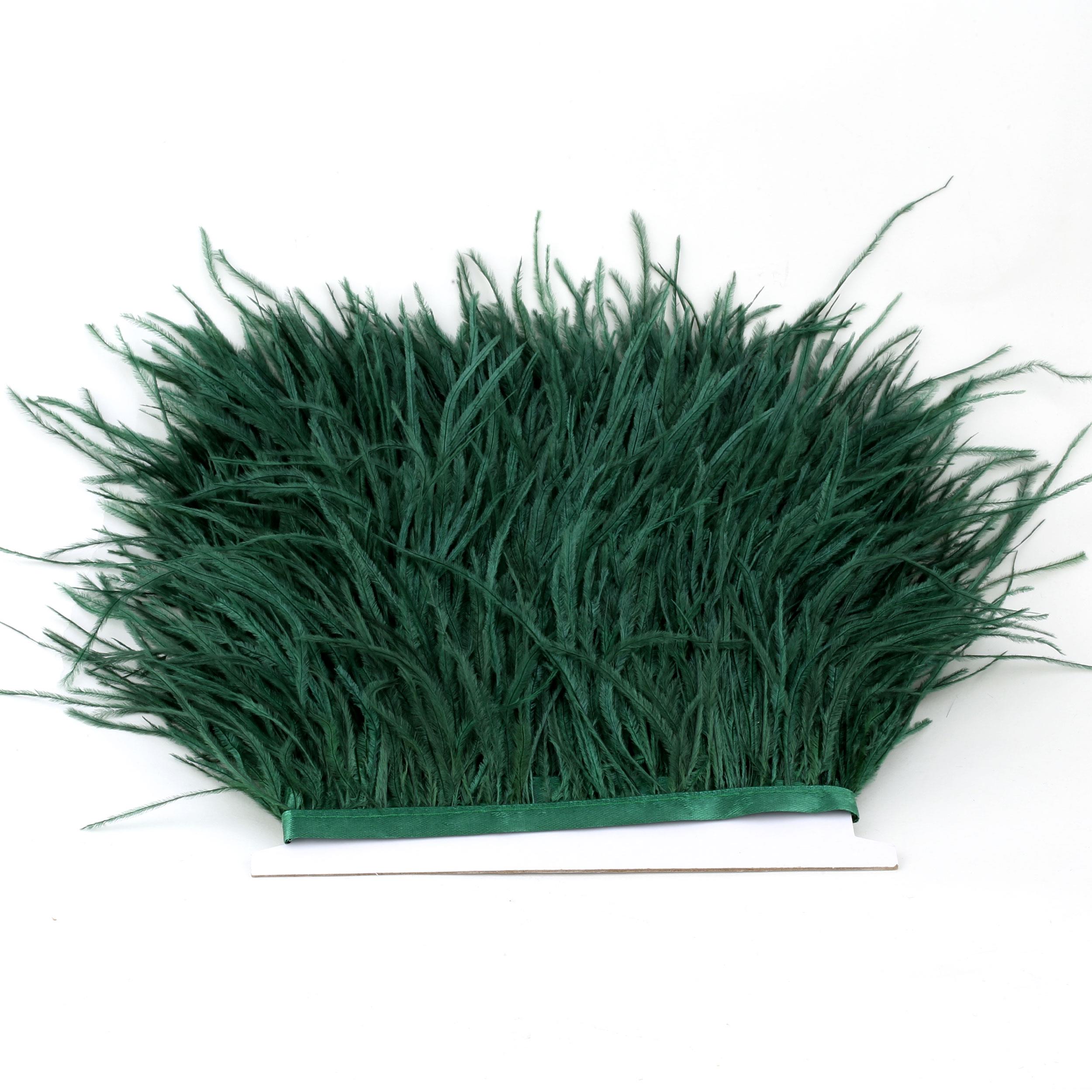 Koyu Yeşil Deve Kuşu Tüyü Şerit