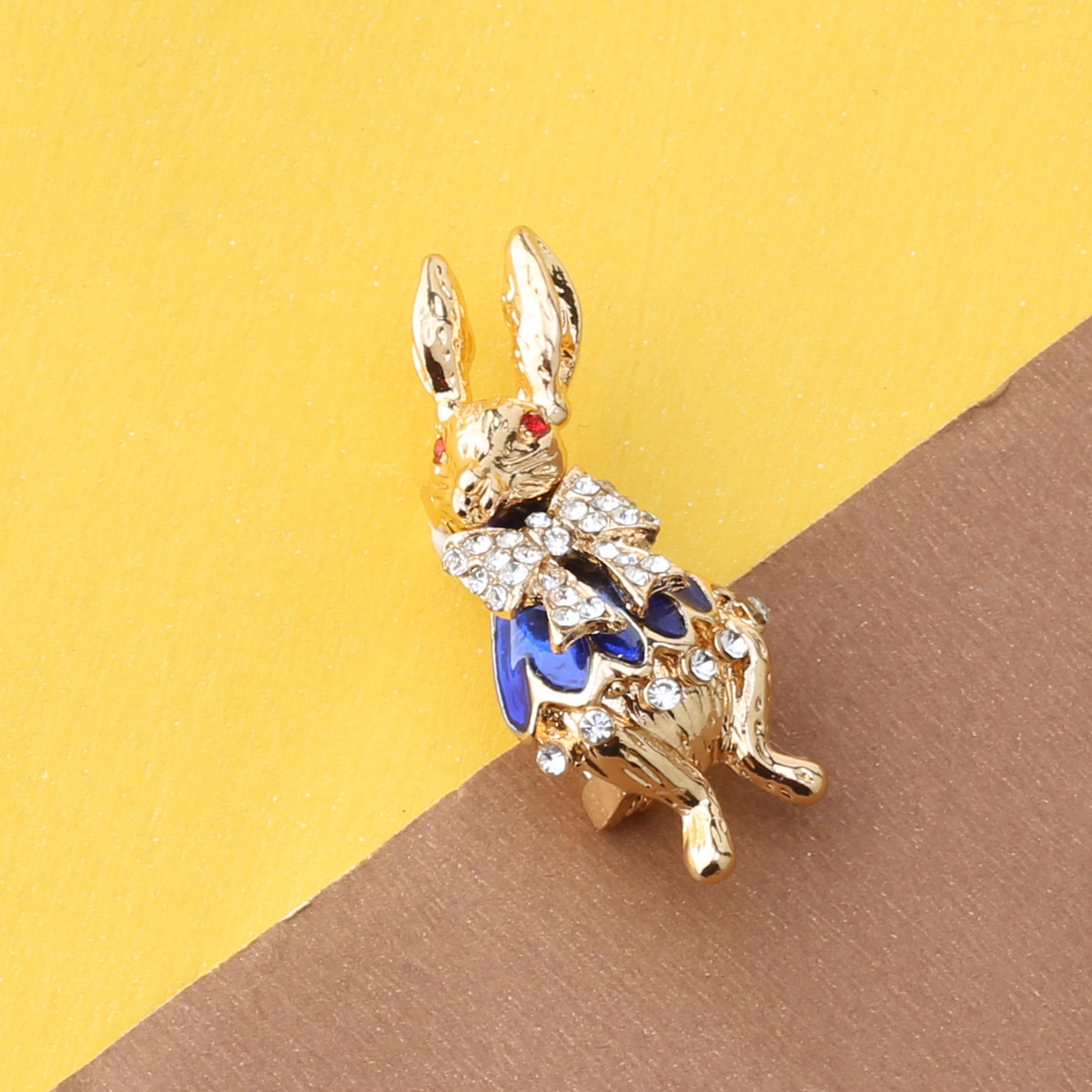 Kristal Taşlı Tavşan Broş