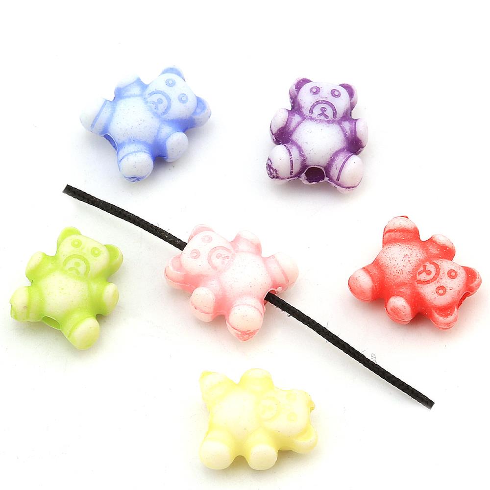 Pastel Plastik Ayıcık Boncuk