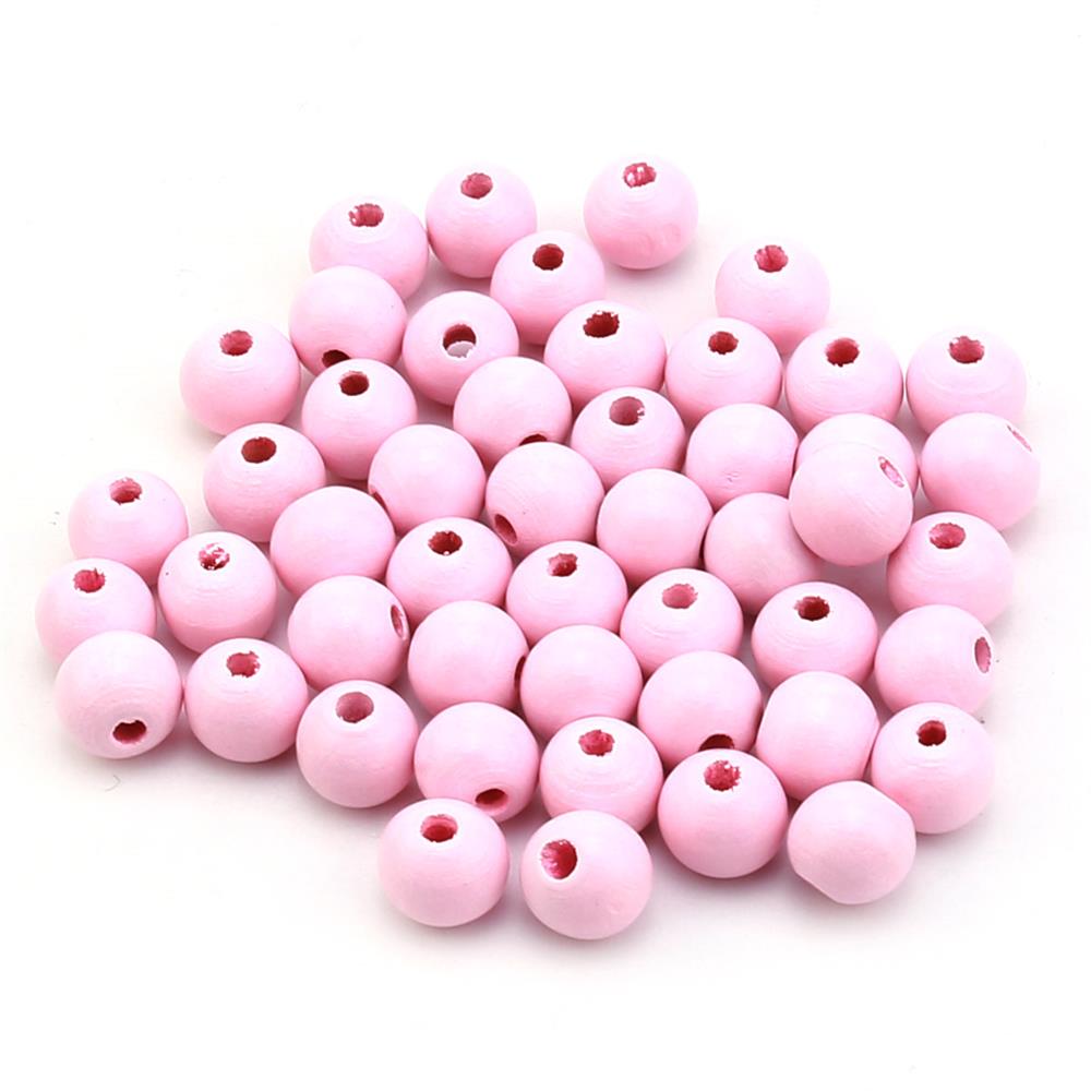 Pembe Ahşap Tahta Boncuk