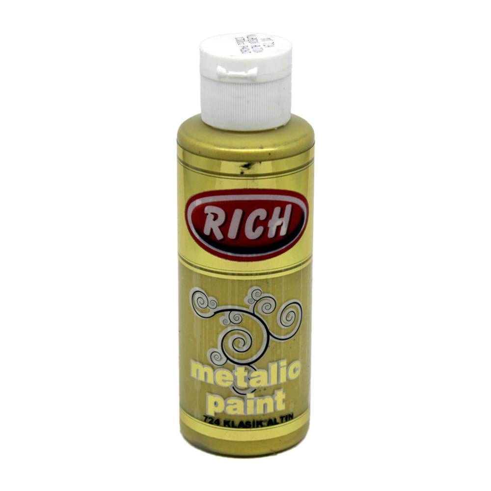 Rich 120 cc Metalik Akrilik Boya - Klasik Altın 724
