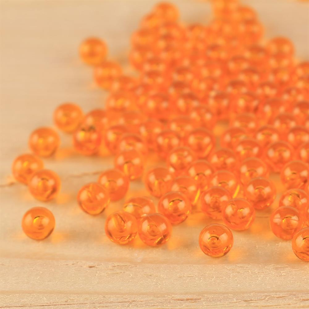 Turuncu Renk Deliksiz Plastik Boncuk 6 mm