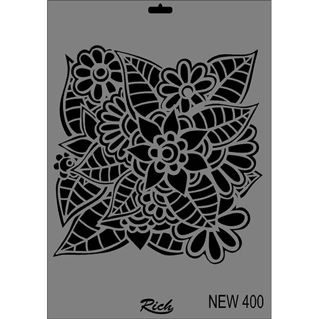 Çiçek Stencil Şablon 25X35 cm - Rich New 400