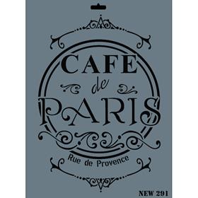 ''Cafe de Paris'' Yazılı Stencil Şablon 25X35 cm - Rich New 291