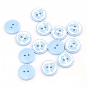 Delikli Bebe Düğmesi Mavi (10 adet)