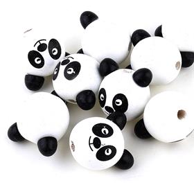 Panda Figür, Ahşap Emzik Zinciri Boncuğu