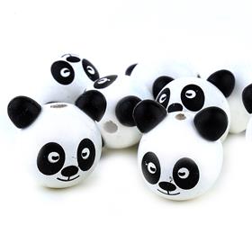 Panda Figür, Ahşap Emzik Zinciri Boncuğu