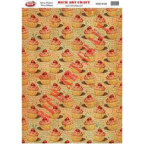 Pasta Desenli Pirinç Dekopaj Kağıdı 29x42 cm - Rich 8128