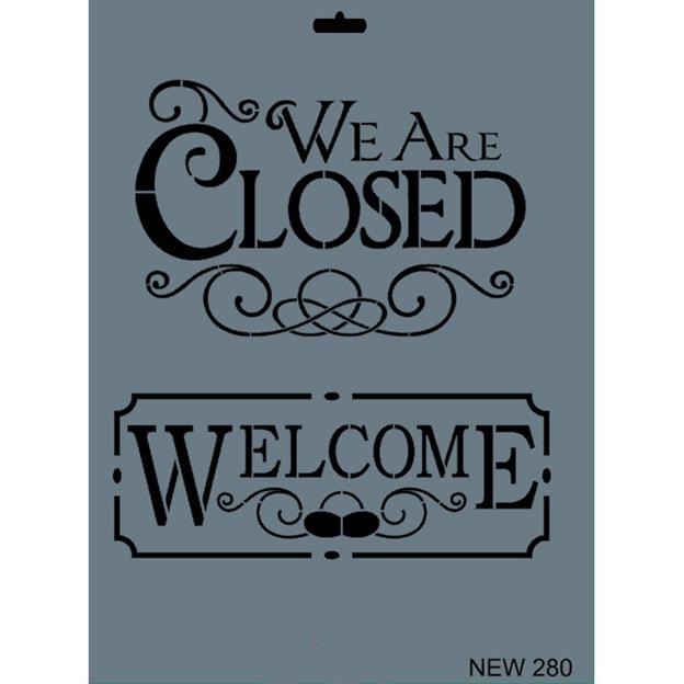 ''We Are Closed'' Stencil Şablon 25X35 cm - Rich New 280