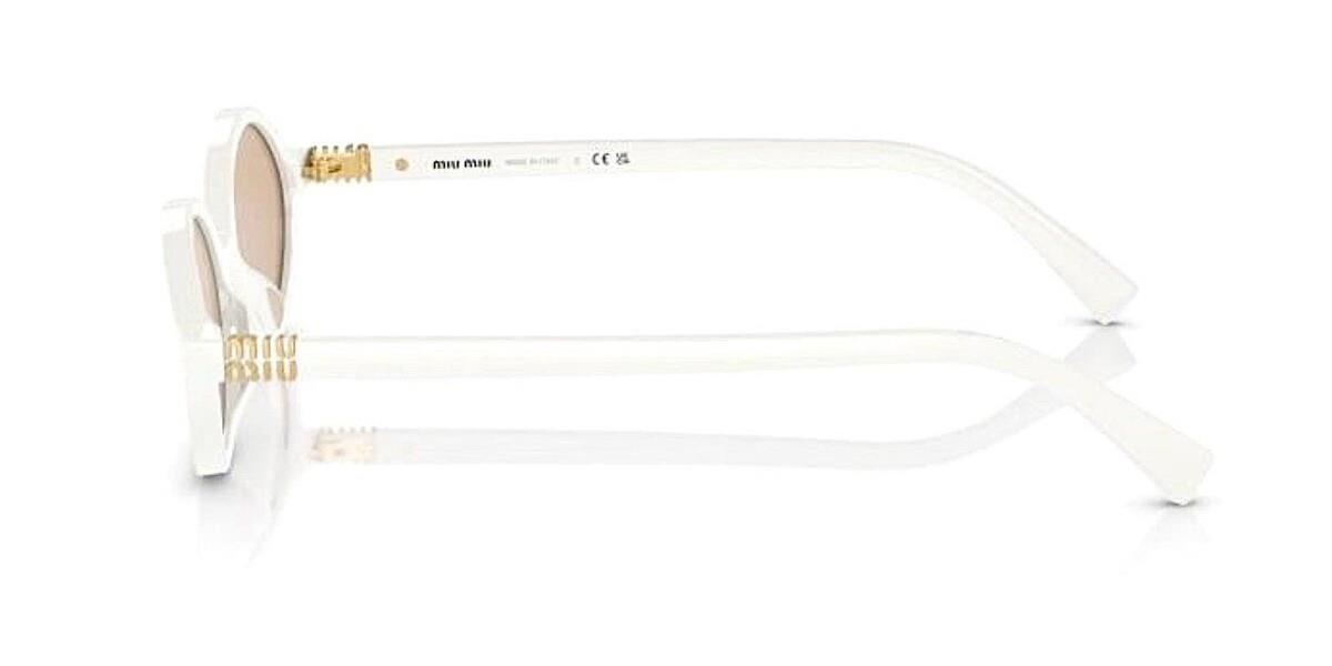 Miu Miu MU04ZS 142-40D Kadın Aynalı Oval Beyaz Kemik Güneş Gözlüğü