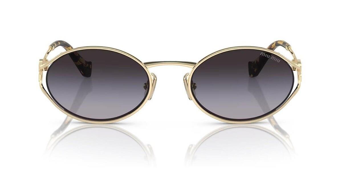 Miu Miu MU52YS ZVN-5D1  Kadın Oval Gold Metal Güneş Gözlüğü