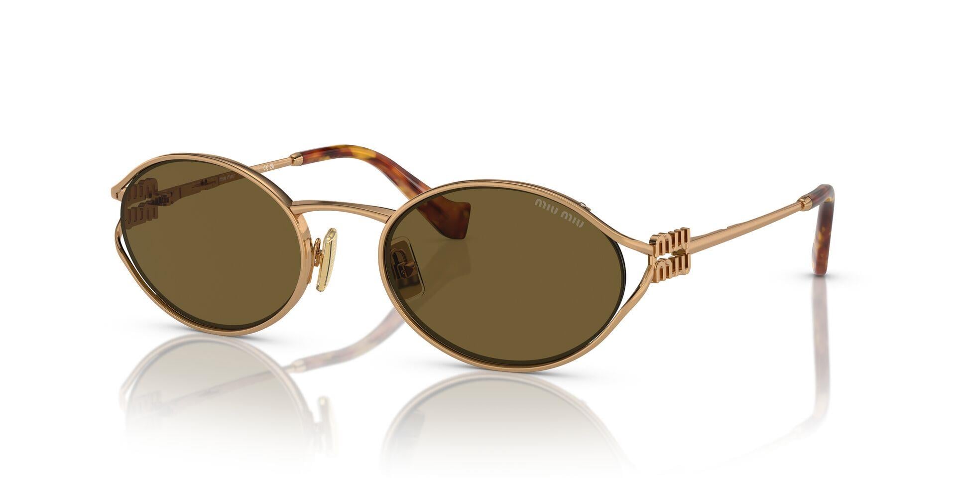 Miu Miu 52YS 7OE01T 54 Kadın Oval Gold Metal Güneş Gözlüğü