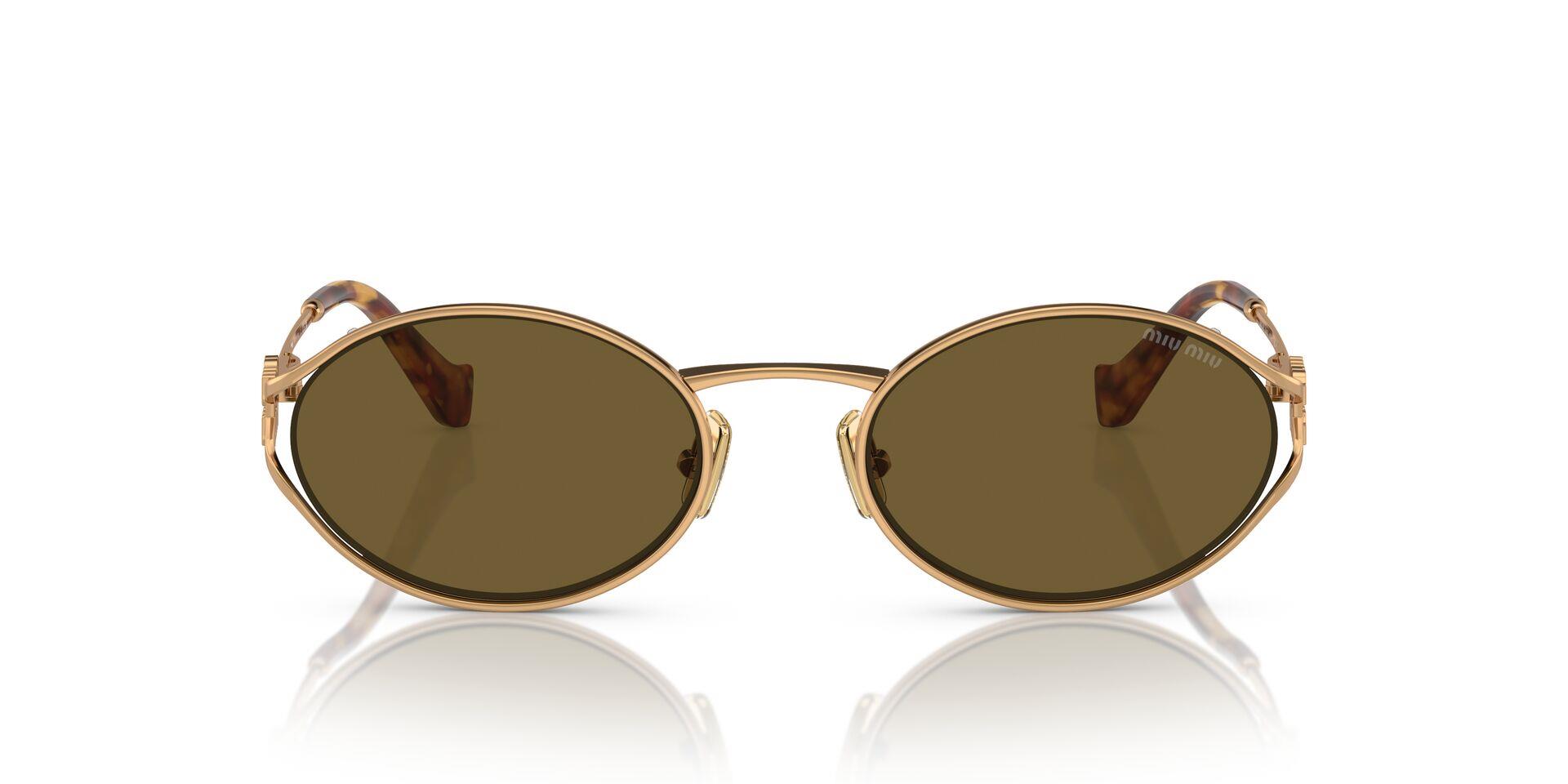 Miu Miu 52YS 7OE01T 54 Kadın Oval Gold Metal Güneş Gözlüğü