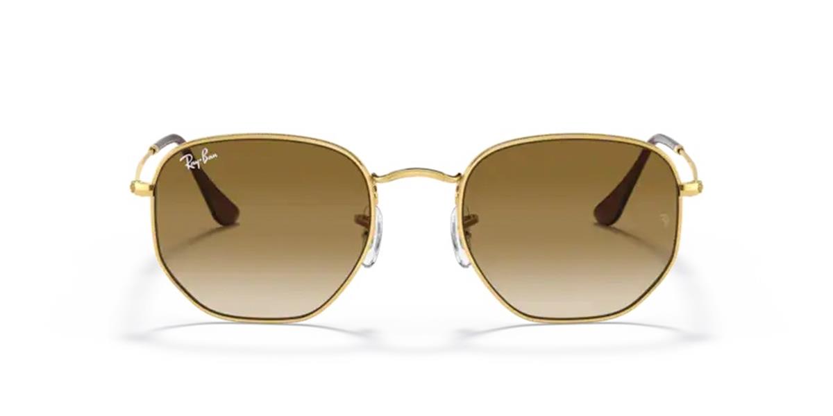 Ray-Ban 3548 001/51 Unisex Gold Metal Güneş Gözlüğü 
