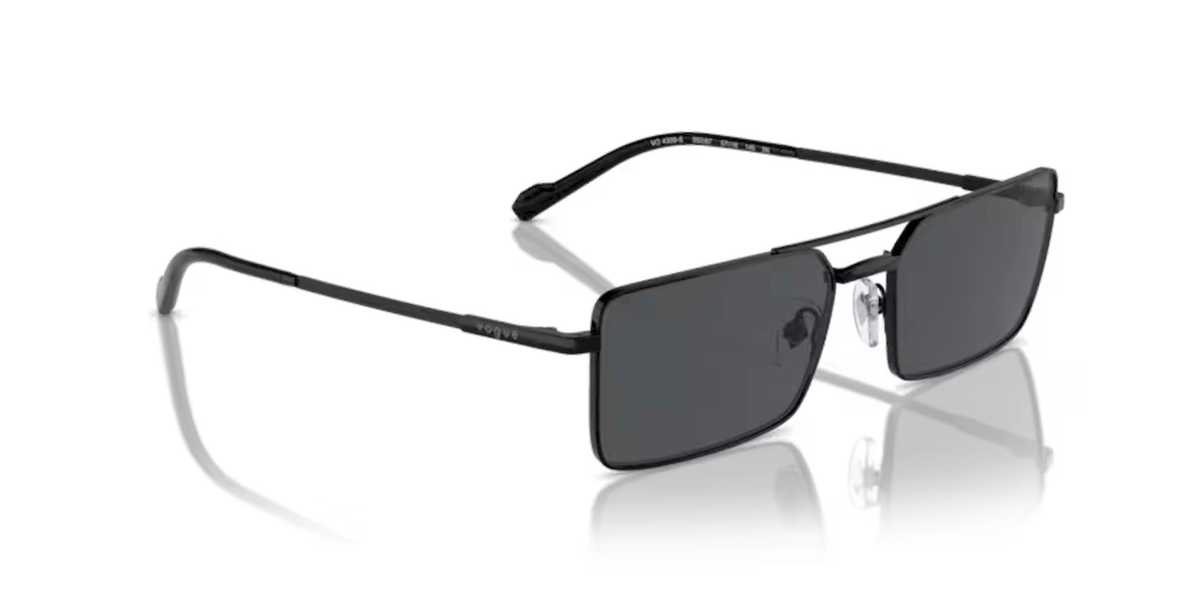 Vogue 4309 352/87 Siyah Metal Dikdörtgen Unısex Güneş Gözlüğü