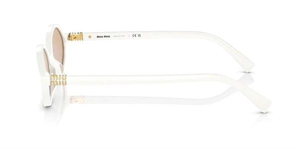 Miu Miu MU04ZS 142-40D Kadın Aynalı Oval Beyaz Kemik Güneş Gözlüğü