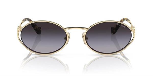 Miu Miu MU52YS ZVN-5D1  Kadın Oval Gold Metal Güneş Gözlüğü