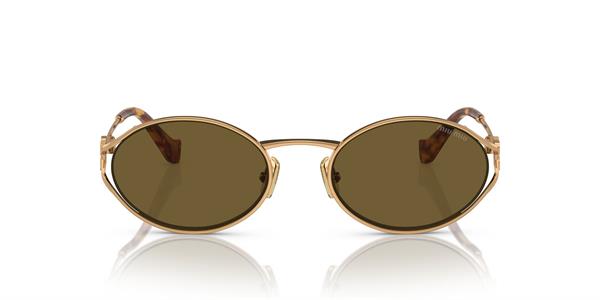 Miu Miu 52YS 7OE01T 54 Kadın Oval Gold Metal Güneş Gözlüğü