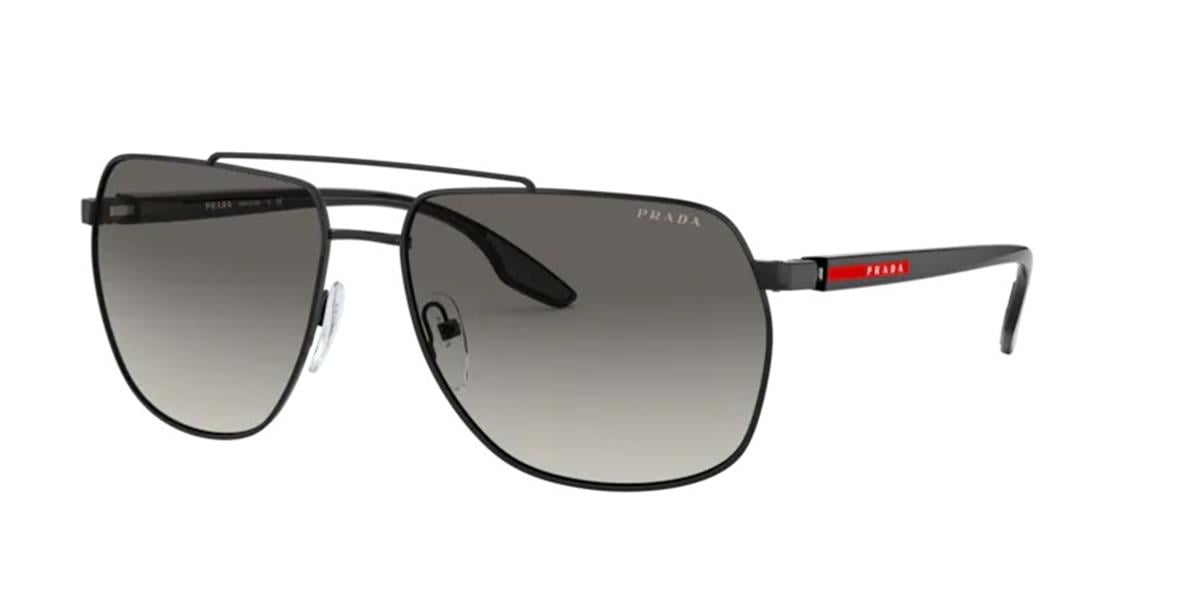 Prada Linea Rossa SPS 55V 1AB-3M1 Erkek Siyah Metal Güneş Gözlüğü