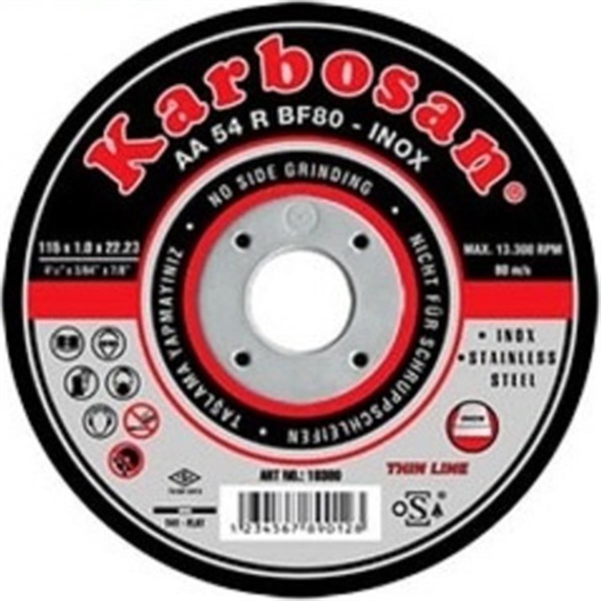 KARBOSAN İNOX 115x1x22 KESME TAŞI